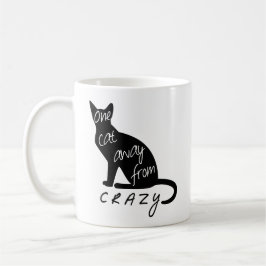 En katt bort från CRAZY lustig silhouette Kaffemugg