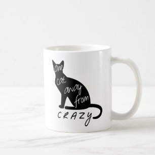 En katt bort från CRAZY lustig silhouette Kaffemugg