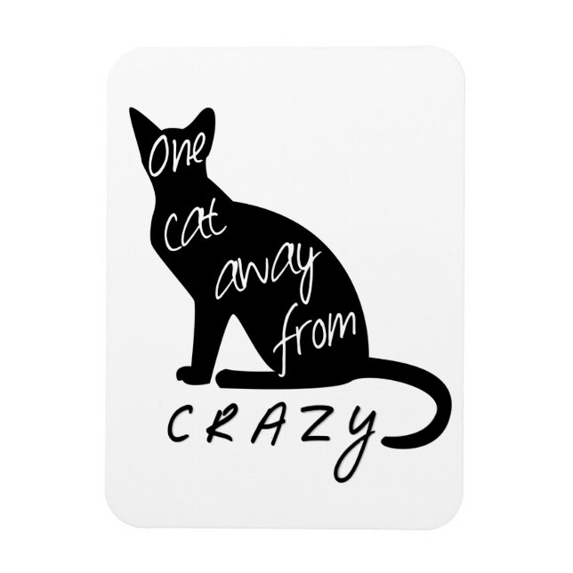 En katt bort från CRAZY Magnet (Vertikal)
