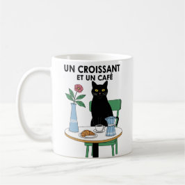 En katt croissant  kaffemugg