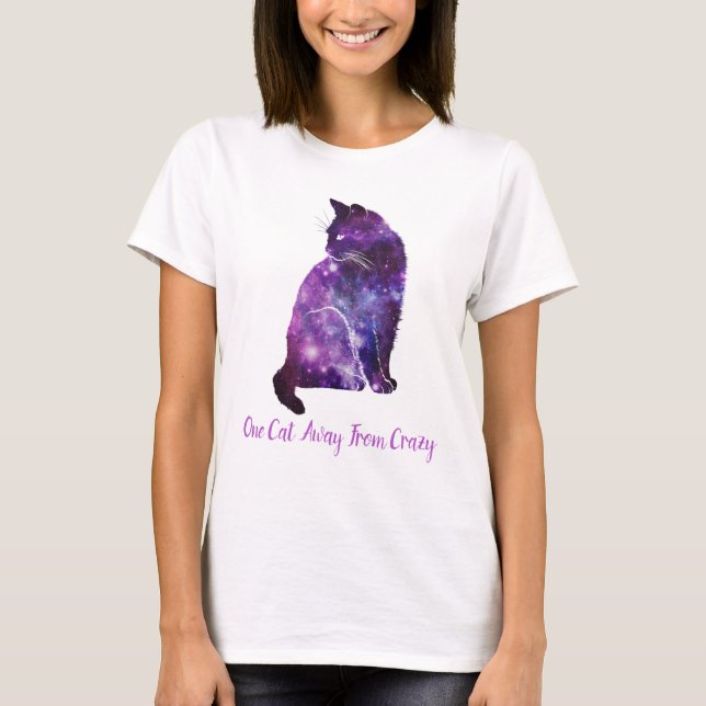 En katt från Crazy, Kat Person Humor T Shirt (Framsida)