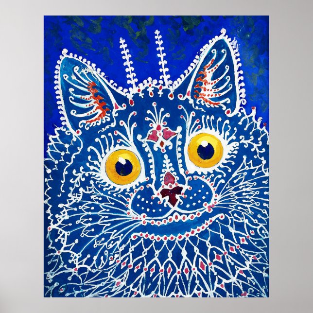 En katt i gotisk stil av Louis Wain  Poster (Framsidan)