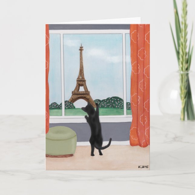 En katt i Paris - findesignkort Kort (Framsida)