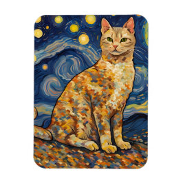 En katt i Starry Natt Magnet
