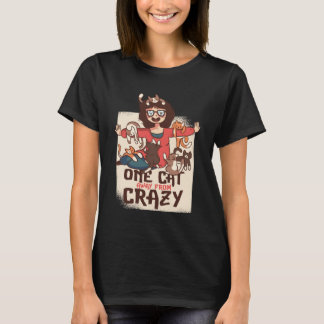 En katt i väg från den galna T-tröja, galen T Shirt