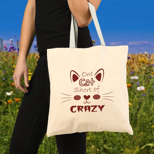 En katt Kort av Crazy Funny Whimsical Cute Kattung Tygkasse (Skapare uppladdad)