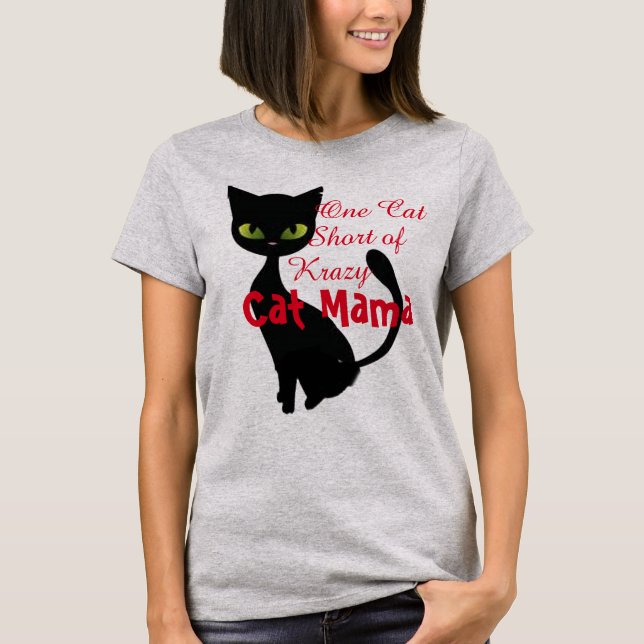 en katt kort av en galen mamma-skjorta t shirt (Framsida)
