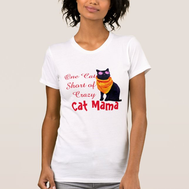 En katt Kort i Crazy Cat Mamma Tee (Framsida)