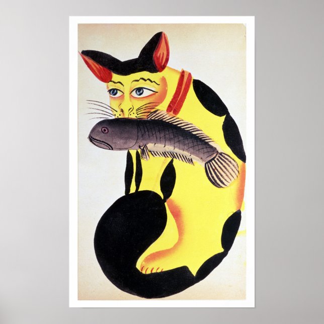 En katt med en fisk i munnen, från Rudyard K Poster (Framsidan)