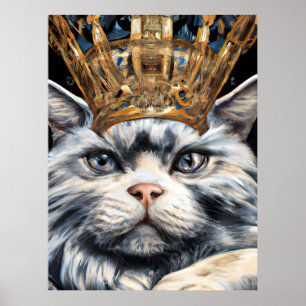 En katt med Krona Poster