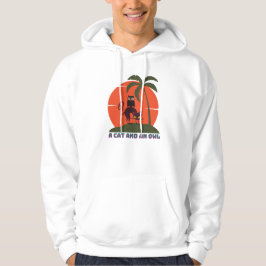 En katt och en uggla solnedgång hoodie