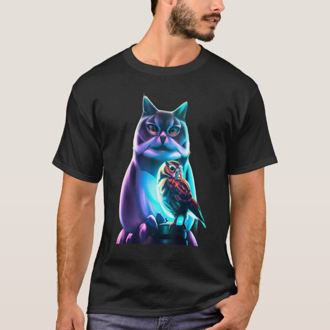 EN KATT OCH EN UGLA 3 T SHIRT (Framsida)