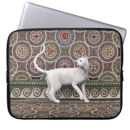 En katt på det mozaikmönstrade laptopskyddet laptop fodral