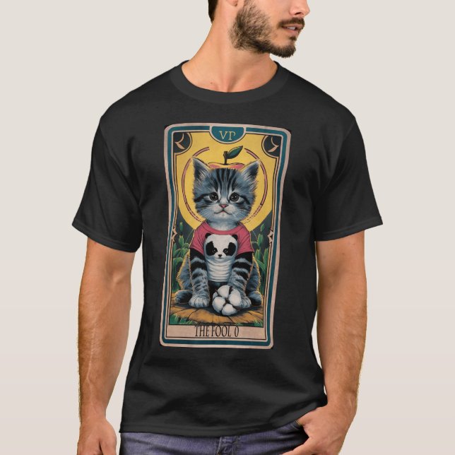 En kattens Tarot Card: Fool. T Shirt (Framsida)