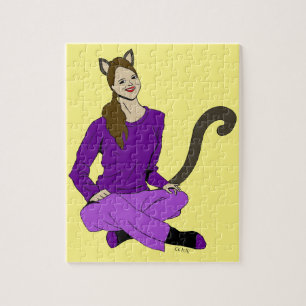 en kattflicka pussel
