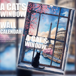 En katts fönsterkalender – En svart katt & 12 städ Kalender