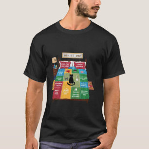 En katts karta över sängtröjan Rolig kattälskare t Shirt