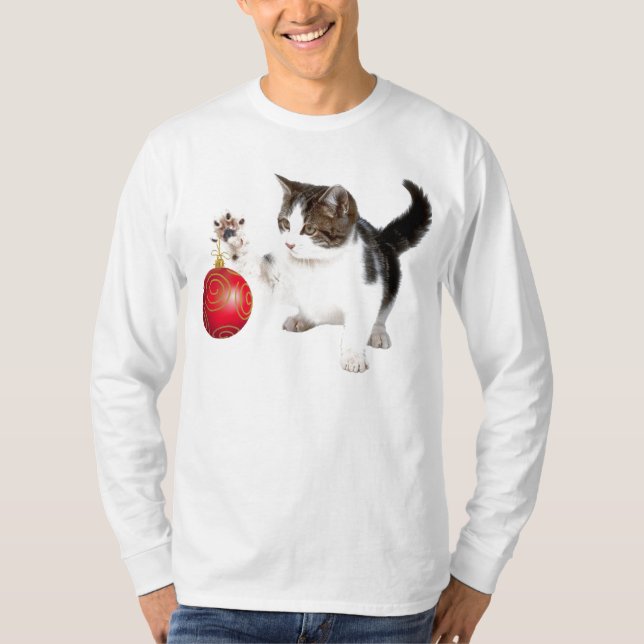 En kattunge dekorerar din julgran tee shirt (Framsida)