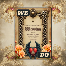 En keltisk elegans med ett hjärta och vingar. inbjudningar