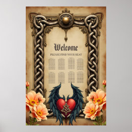 En keltisk elegans med ett hjärta och vingar. poster