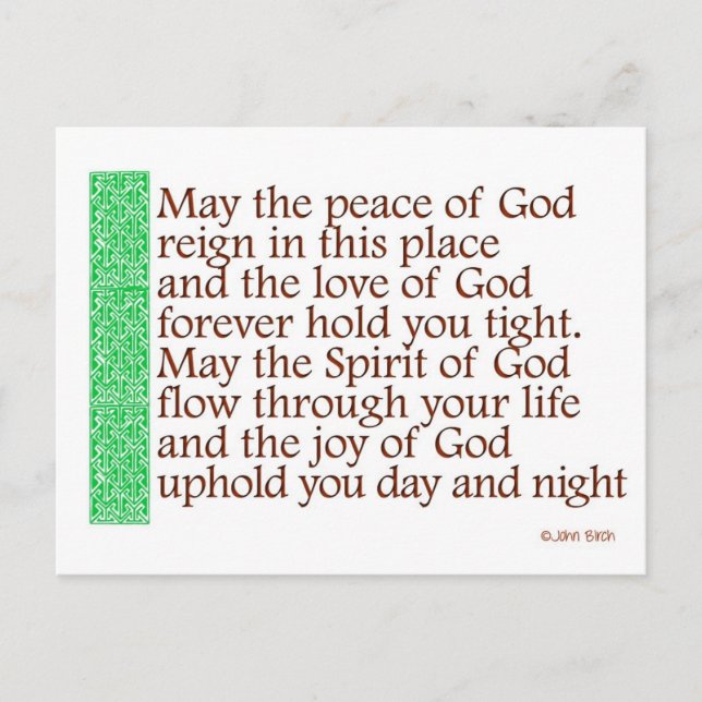 En keltisk välsignelse vykort (Framsida)