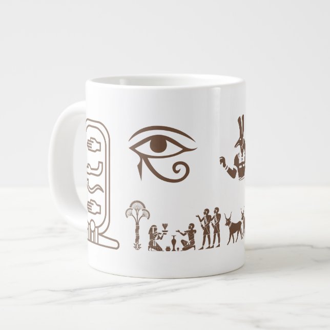 En keramisk mugg med en forntida egyptisk design  jumbo mugg (Framsida vänster)
