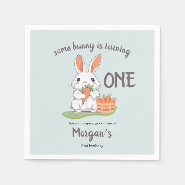 En kille är en pojkflicka första födelsedagen pappersservett (Framsidan)