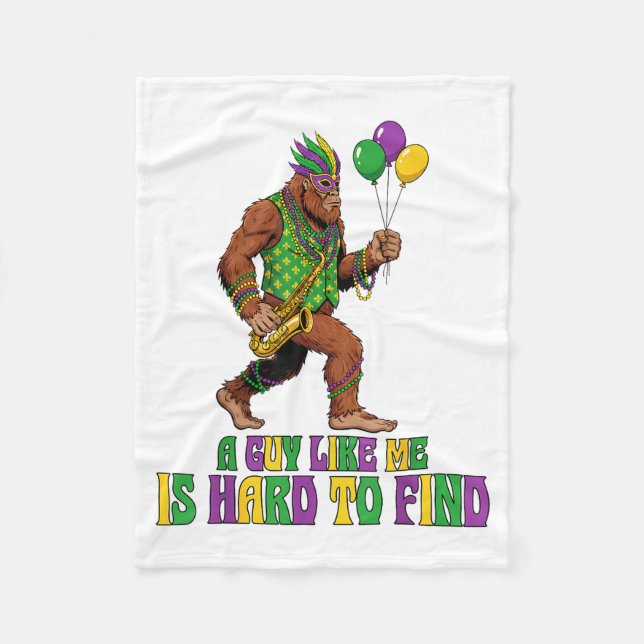 En kille som jag är svår att hitta rolig Mardi Gra Fleecefilt (Framsidan)