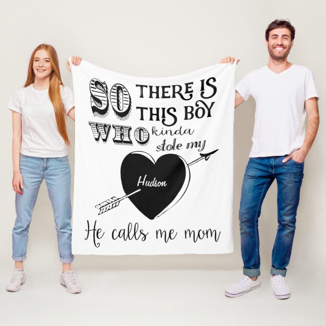 En kille Stole mitt hjärta han kallar mig Mamma Fleecefilt (På plats)