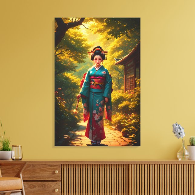 En kimonos strålning canvastryck (Insitu (Vardagsrum))