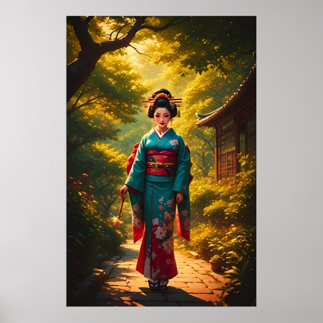 En kimonos strålning poster (Framsidan)