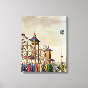 En kinesisk cirkus, illustration från 'Le Canvastryck