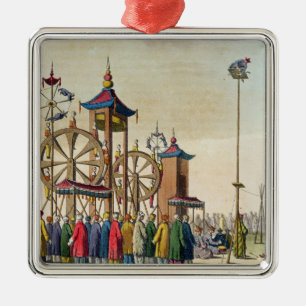 En kinesisk cirkus, illustration från 'Le Julgransprydnad Metall