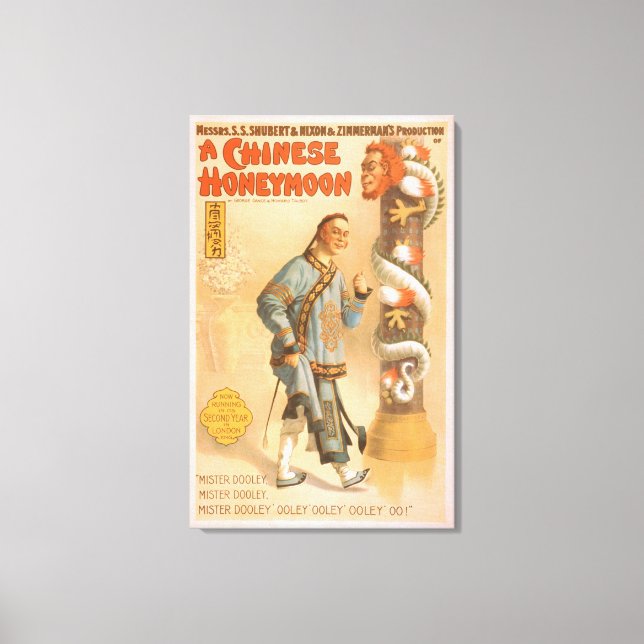 "En kinesisk honeymoon" Poster teatralisk uppspeln Canvastryck (Framsida)