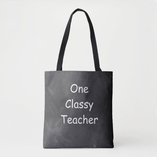 En klassens lärarinna Chalkboard Design Gift Idea Tygkasse (Framsida)