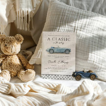 En klassiker under uppsegling Blå Vintage Bil Bebi