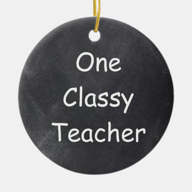 En klassinstruktör i Chalkboard Design Gift Idea Julgransprydnad Keramik (Framsidan)