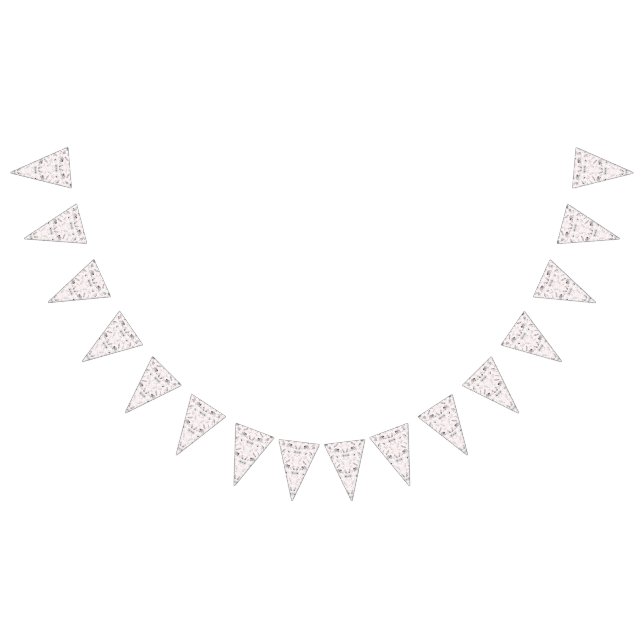 En klassisk svartvit blommigt tapet-featur vimplar (Alla)