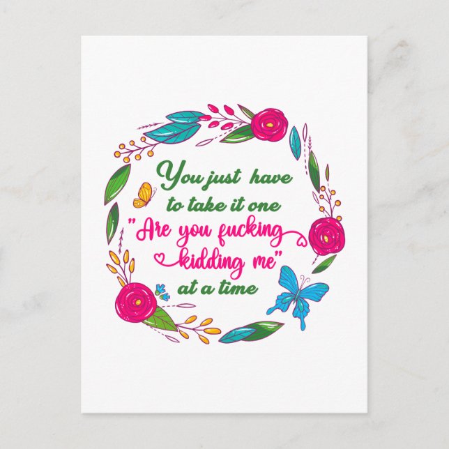 En klok kvinna sa en gång Jag är härifrån Vykort (Framsida)