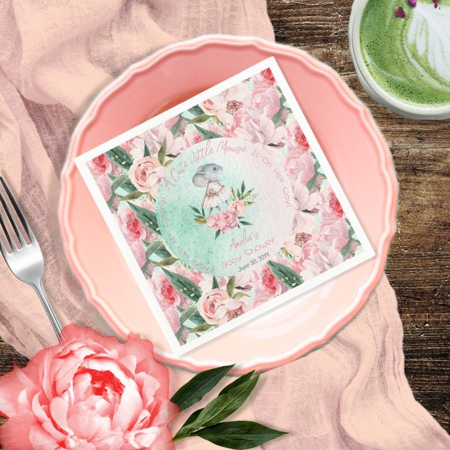 En knapp liten mus är på väg att bli en flicka-bab pappersservett (Skapare uppladdad)