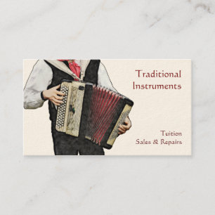 En knappaccordian Player Visitkort