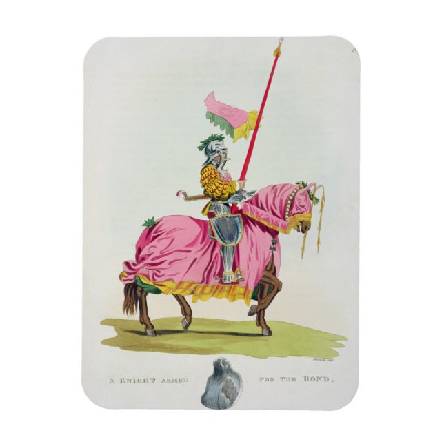 En Knight Armed till Bond, 1512, graverad av W. Magnet (Vertikal)