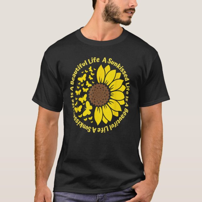 En knivhuggen solros är en vacker livssolros, men t shirt (Framsida)
