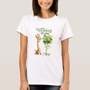 En knut liten giraff med Träd, som roterar för Y T Shirt