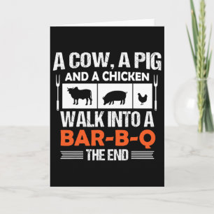 En ko, en gris och en kyckling går in på en R-b-q Kort