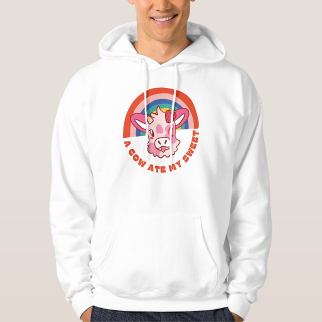 En ko med min söta slogan hoodie (Framsida)