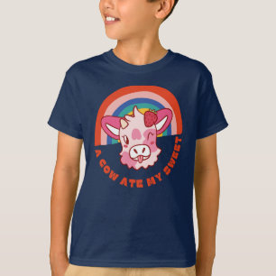 En ko med min söta slogan t shirt