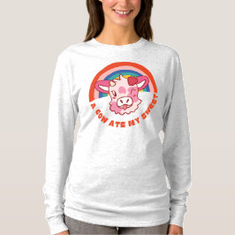 En ko med min söta slogan t shirt