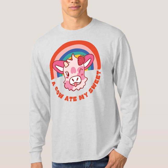 En ko med min söta slogan t shirt (Framsida)