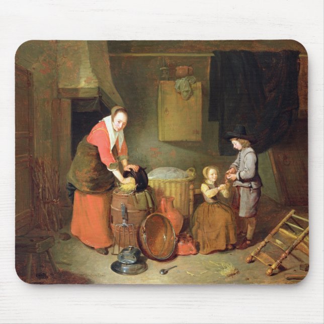 En kökinsida, 17th århundrade musmatta (Framsidan)